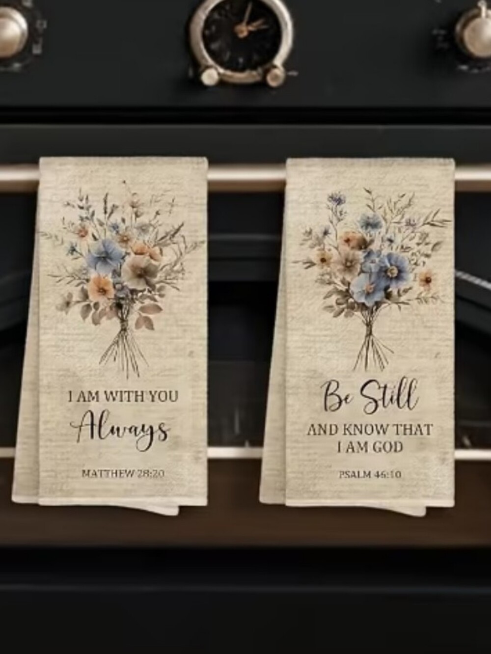 2 Piece Vintage Floral Inspirational Bible Verse Tea Towels. 16 X 24 Inches. - Picture 4 of 4